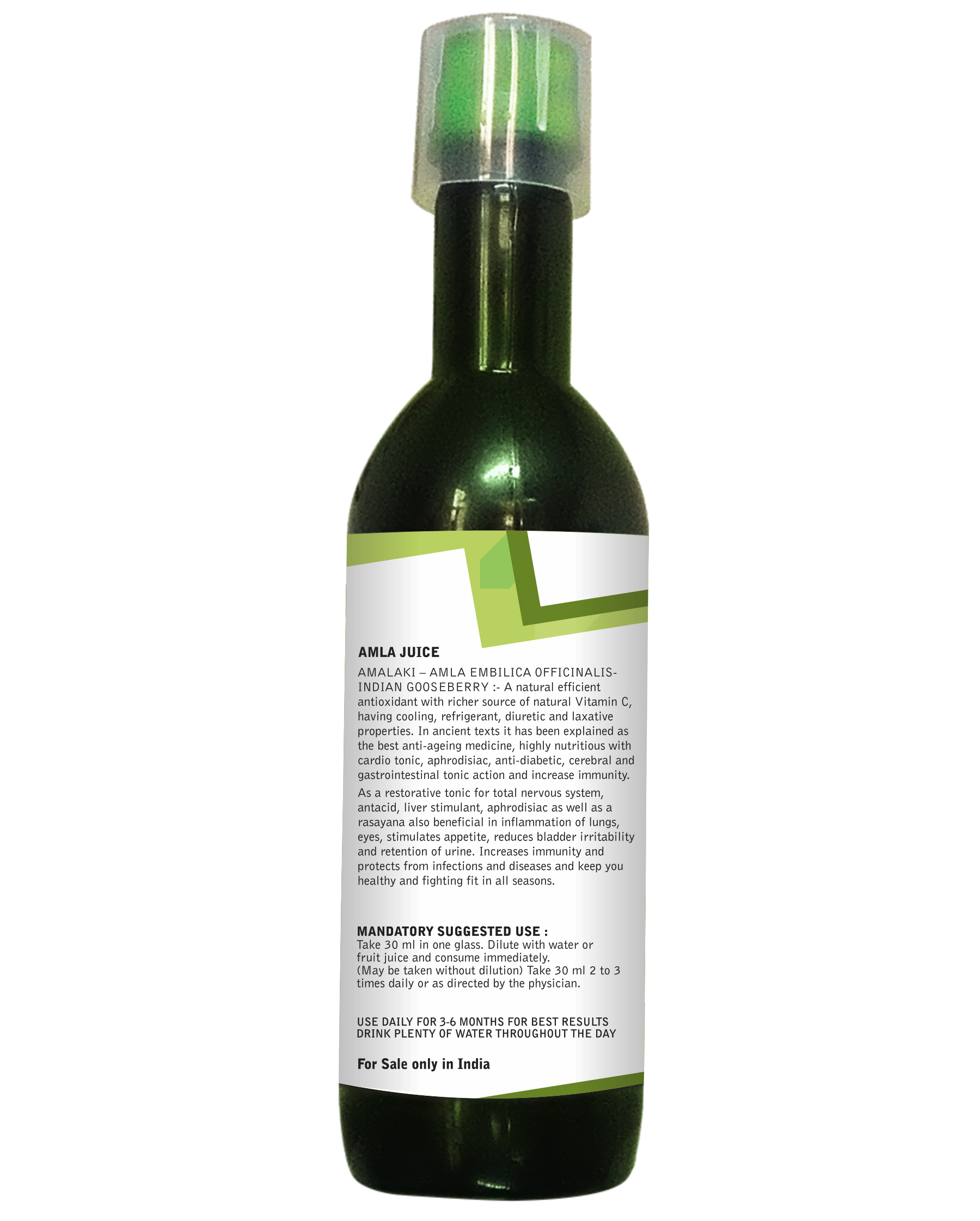 Amla Juice_500ml Made from fresh Indian gooseberries, Amla Juice is a powerful antioxidant-rich drink that rejuvenates, detoxifies, and strengthens the immune system.